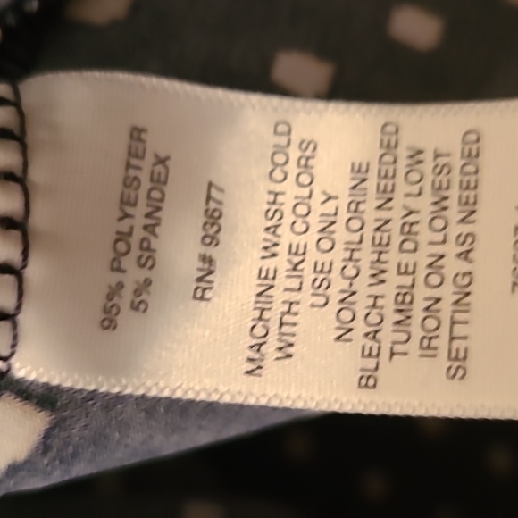 LIZ CLAIBORNE WOMEN'S PLUS SIZE PETITE BLUE & WHITE DOT CRISSCROSS TOP SIZE PXXL - Picture 6 of 13